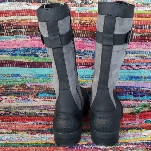 Womens Uggs Brystyl Tall Black/Gray Boot Sz 5 - Picture 9 of 11